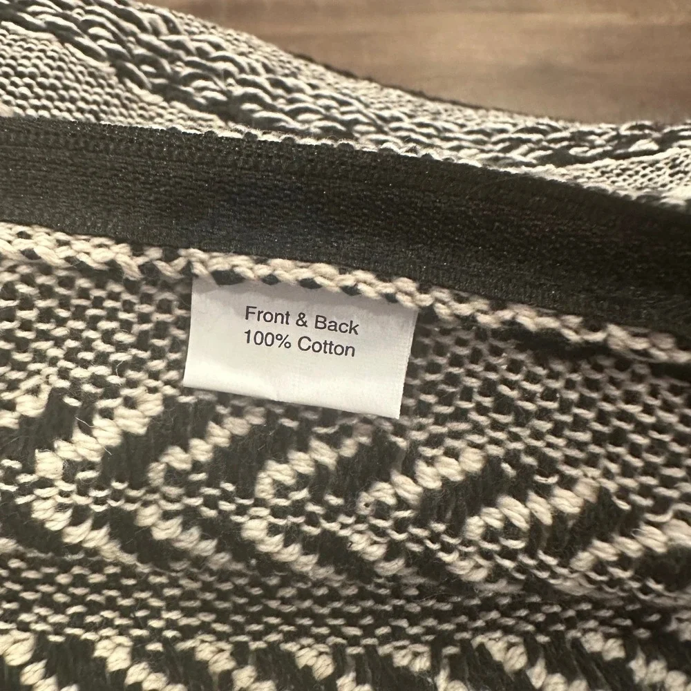 2 Mina Victory Woven Cotton Pillow Cover 16x16 Black White Boho Southwestern NWT